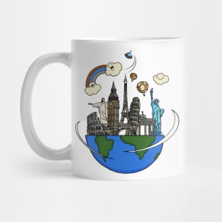 Travel World Road Map Mug